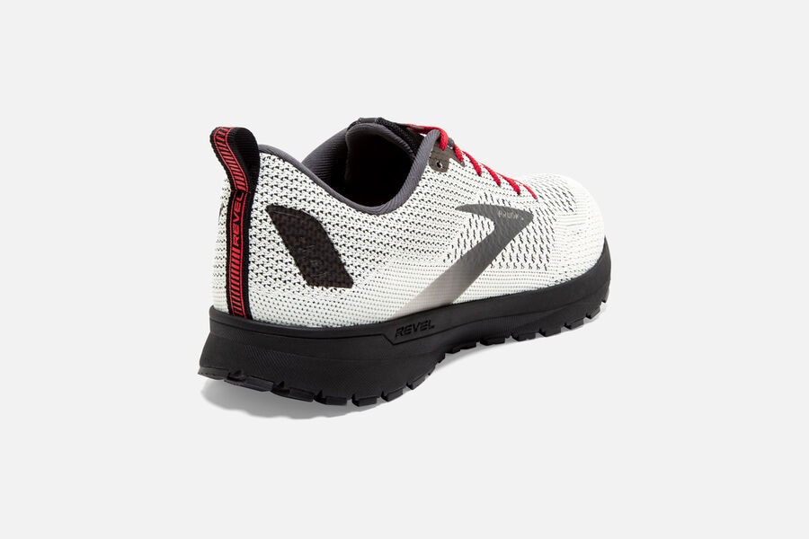 Brooks Revel 4 Road Running Shoes Mens White/Black/Red 784296-ADF